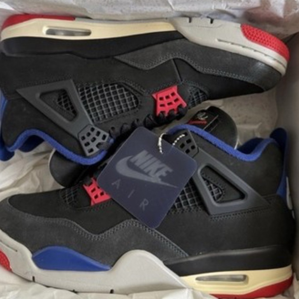 Nike Air Black Sneakers with Blue and Red Highlights